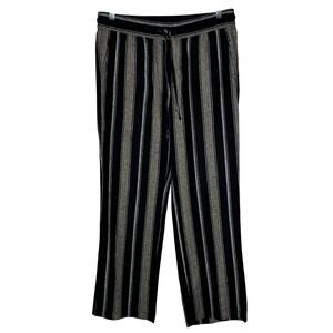 Ann Taylor Women's Striped Linen Blend Wide Leg Pants Size Medium